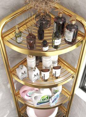 生间置物架落地式多层三储物架YFI浴室杂转角收纳架洗手角物间置