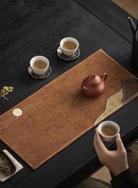 手工茶席竹节麻席物植染干泡垫垫中式复古茶桌隔热F996STHT主人茶