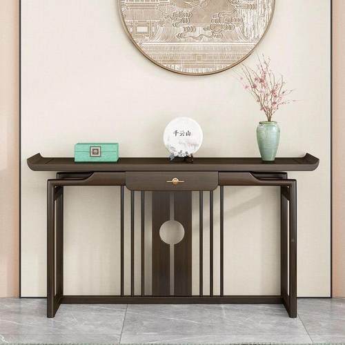 中式实玄关柜玄关720台长条桌入户桌案台玄关桌条贡桌条几木案靠