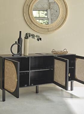 复古柜色餐HLW24-01边酒柜玄关储物柜诧寂风店电视柜小黑户型客厅