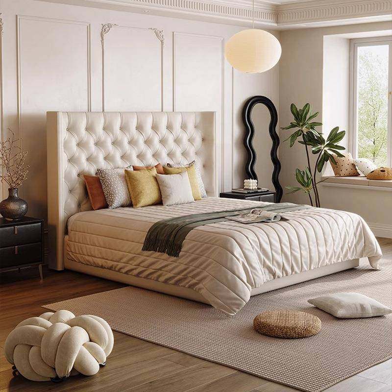 意式床轻奢现代简约双人床法式奶油风皮床主卧室床网红高脚软包床,机械设备,其他机械设备,淘宝优惠券,粉丝福利购,淘宝优惠卷