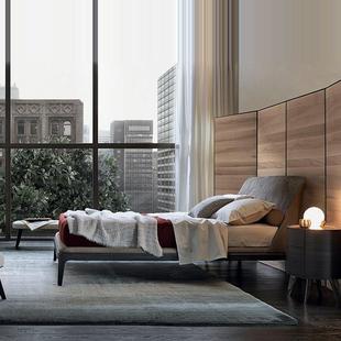 北欧实木床1.5米1.8米单双人软包意式 轻奢后现代简约主卧双人床