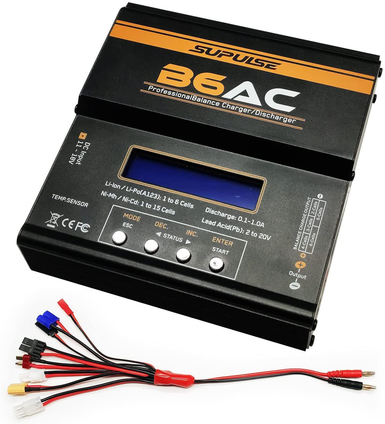 B6AC平衡充电器80W6A多功能智能充电器黑色B6航模车模充电器