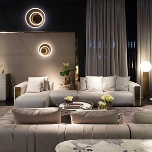 意式轻奢沙发大户型高端轻奢三人位别墅沙发现代客厅真皮沙发