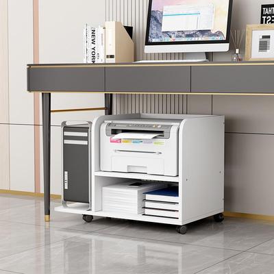 2I桌下置物架打印机架床头柜支架主机架银行收纳架移动柜