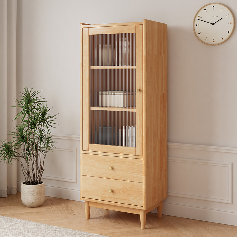 实木书柜客厅沙发电视机边柜储物收纳柜北欧卧室书橱置物柜小户型