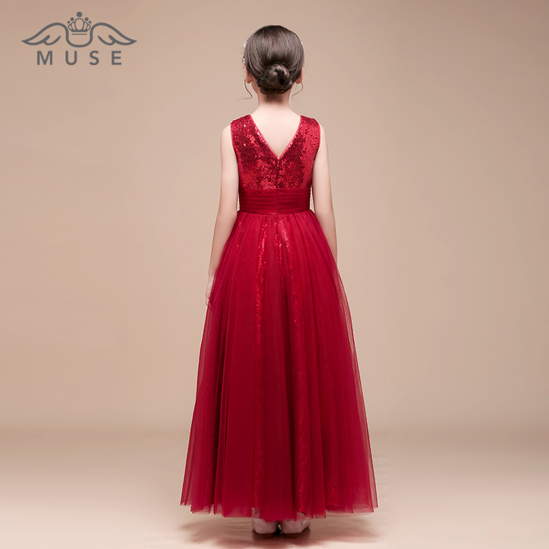 女童银色公主裙长款钢琴演出服儿童乐团合唱礼服学生元旦晚会主持