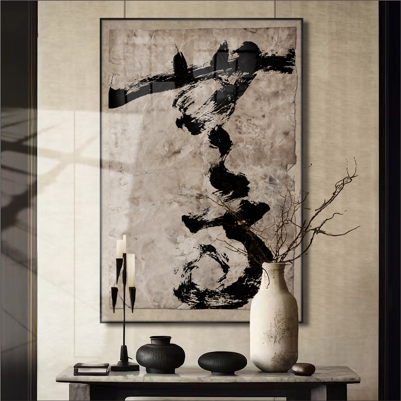 沙孟海榜书中国传世书法装饰画赤贫诧寂风禅意茶室高端软装挂画