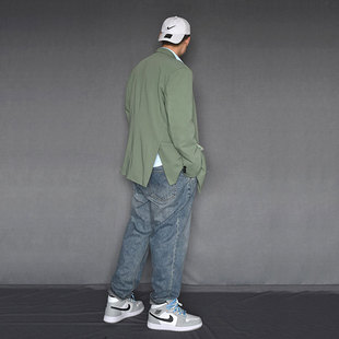 茶系上衣绿色茶歇风外套忧郁的冷淡系西装高级感奶系穿搭早春套装