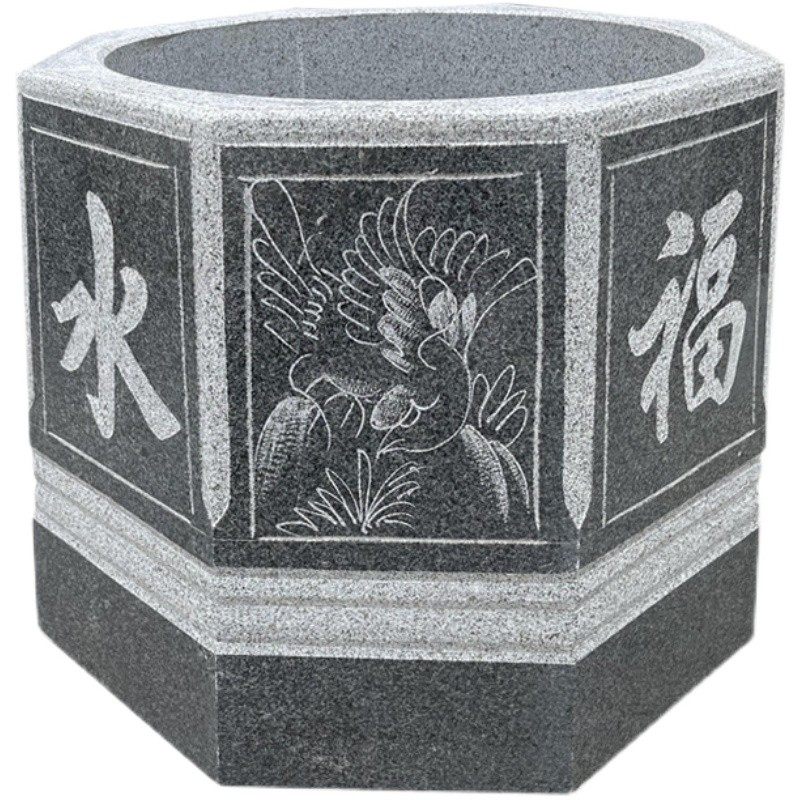 石雕井口井盖井圈围栏古井八角圆井盖庭院饮水思源井口花岗岩