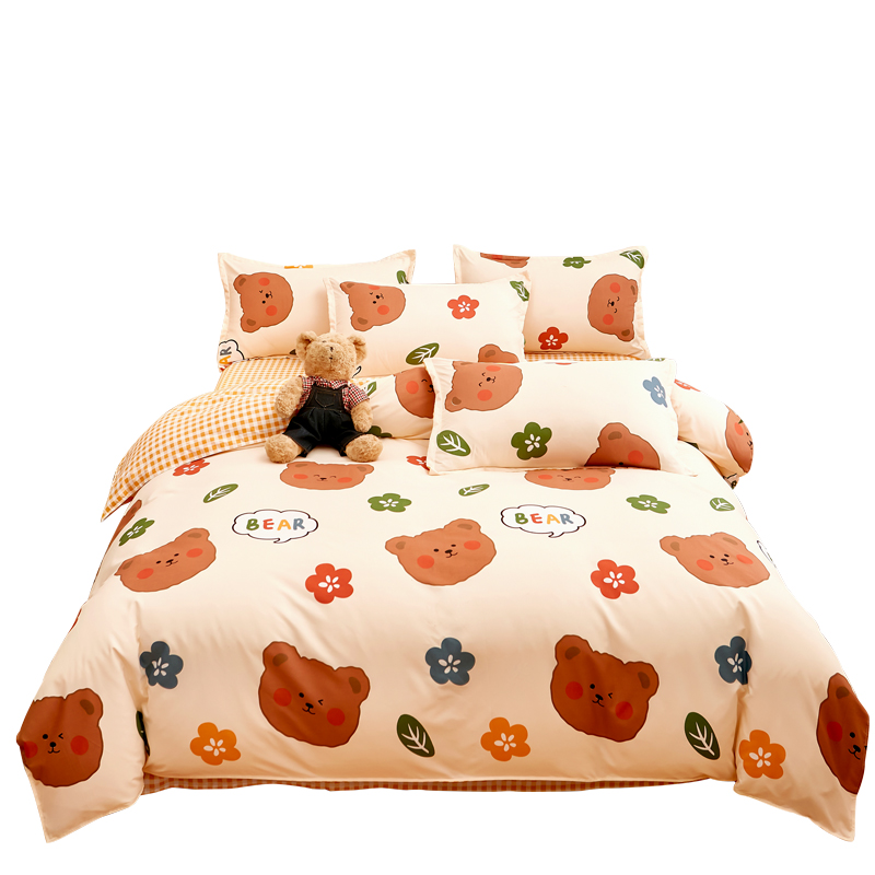 水洗棉被套单件学生宿舍单人被罩150x200x230m儿童卡通磨毛被单冬