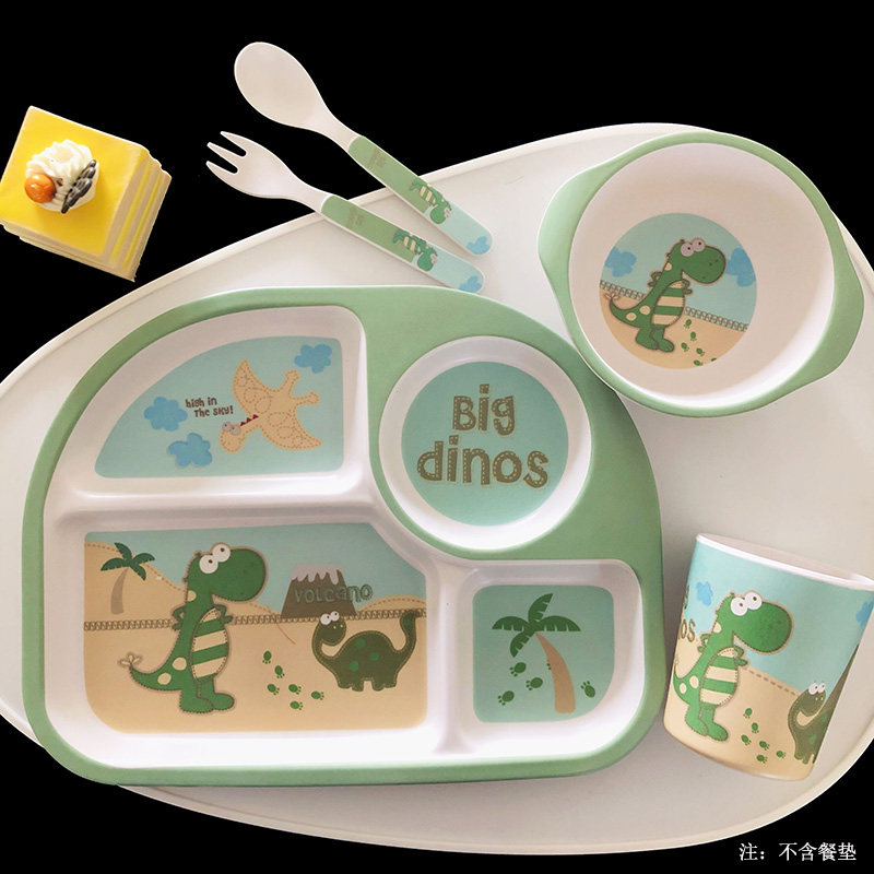 儿童餐盘分格卡通可爱宝宝家用吃饭辅食碗勺子竹纤维婴儿餐具套装,婴童用品,儿童餐具,淘宝优惠券,粉丝福利购,淘宝优惠卷
