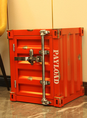 工业风集装箱模型备餐柜复古铁艺储物柜酒柜收纳衣帽柜落地摆件