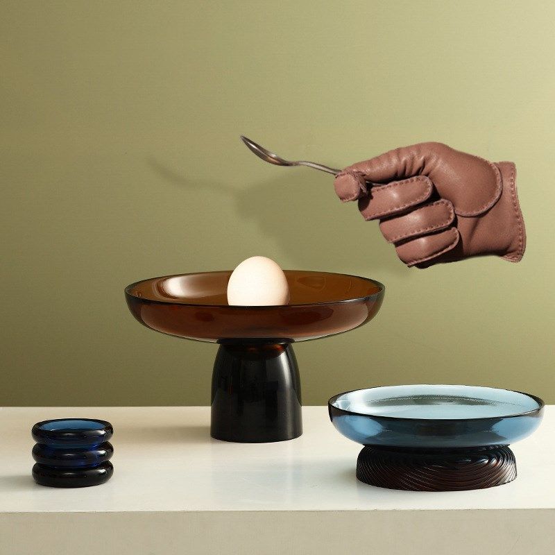 网红彩色撞色玻璃水果盘家用客厅餐桌茶几干果盘零食盘装饰品摆件,家居饰品,果盘/果篓,淘宝优惠券,粉丝福利购,淘宝优惠卷