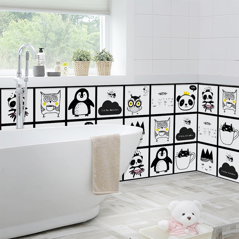 自粘墙贴卡通画瓷砖贴纸防水化妆室浴室厨房旧墙面翻新店铺装饰贴,家居饰品,软装墙贴,淘宝优惠券,粉丝福利购,淘宝优惠卷