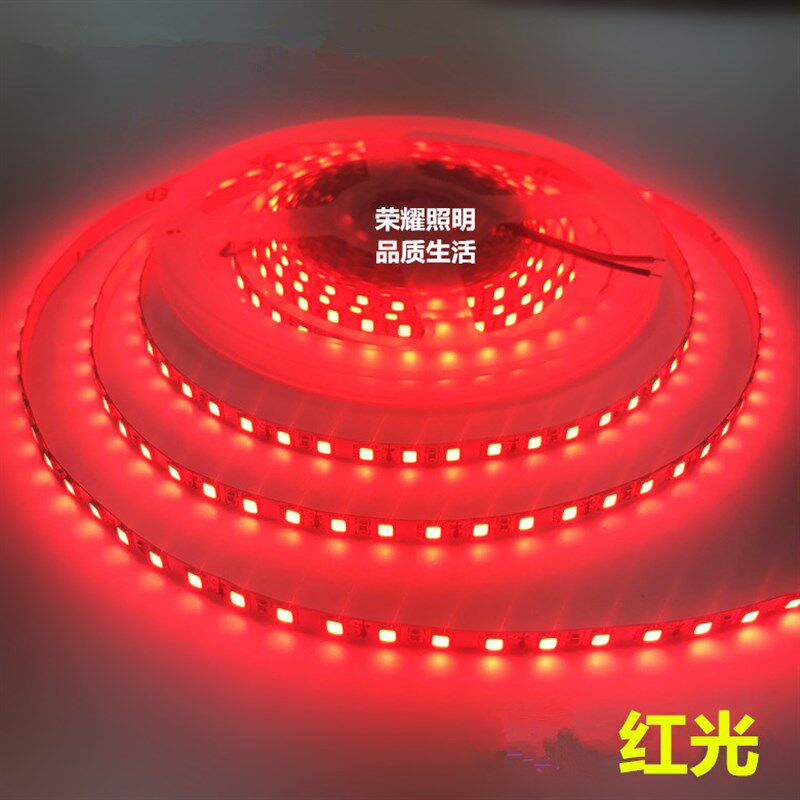 高亮12v窄版2835长条小体积led细灯带120珠5毫米宽模型3528软灯条