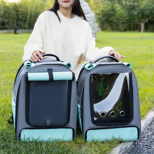 鹦鹉外出背包玄风遮蔽手养鸟太空舱双肩外带包透明玄风笼子便携箱