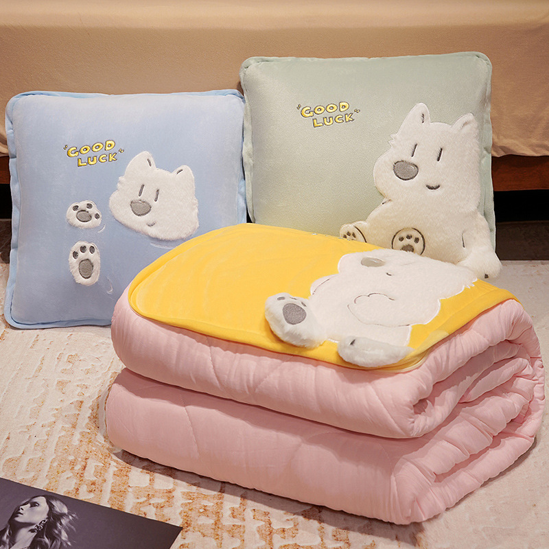新款抱枕被子两用午睡毯子二合一车用空调被靠枕办公室午休便携式
