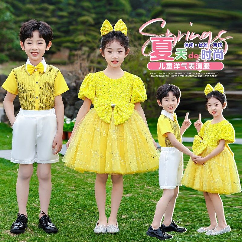 六一儿童演出服幼儿园毕业典礼舞蹈服小学生表演服女童公主裙礼服图片