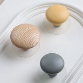 简约原木拉手免打孔粘贴实木衣柜柜门抽屉把手一门到顶彩色门把手