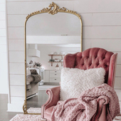 欧式 店大试衣镜 雕花复古全身镜家用落地镜卧室镜子靠墙穿衣镜服装