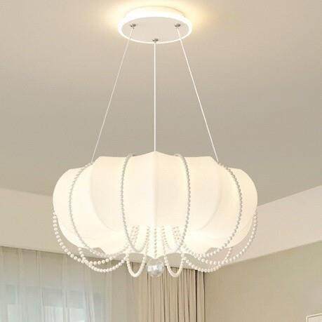 卧室灯法式轻奢高级感吸顶灯圆灯创意个性氛围感水晶灯珍珠南瓜灯