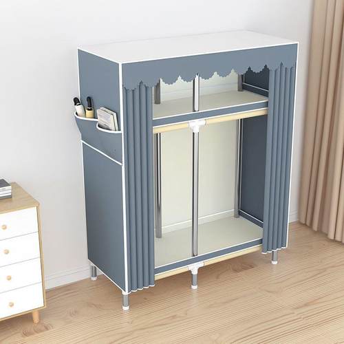 简易衣柜家用卧室宿舍出租房钢管组装加粗加固收纳架衣橱布衣奥跃