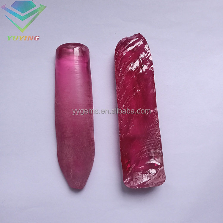 3#红刚玉晶体半边原料人工合成红宝石原料厂家供应
