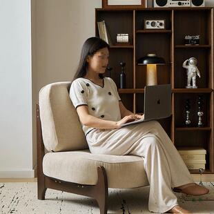 单人沙发椅轻奢高级感小户型懒人沙发客厅阳台奶油风极简休闲椅子