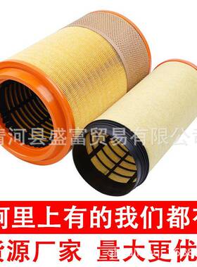 适配解放J6悍威空气滤芯陕汽德龙F3000豪沃T7H滤清器K2841PU空滤