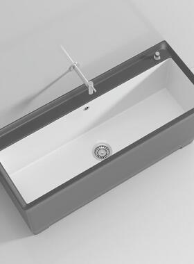 A9L阳台灰色陶瓷洗拖把池家用卫生间号加长池户外落地式拖布池