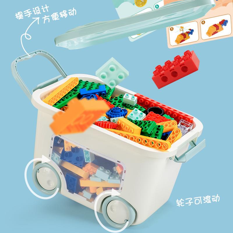 新品春宝大颗粒科技创意积木桶拼搭儿童启蒙益智玩具过家家积木