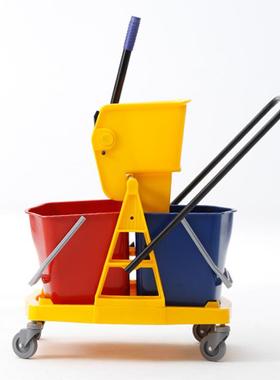 白云AF08075双桶榨水车挤水桶拖把桶甩水保洁车拖地桶清洁车酒店