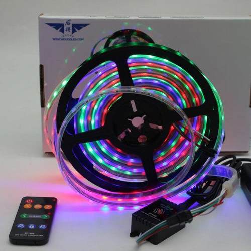 ws2812-60灯led幻彩音乐声控流水跑马车载音箱户外变色软灯带