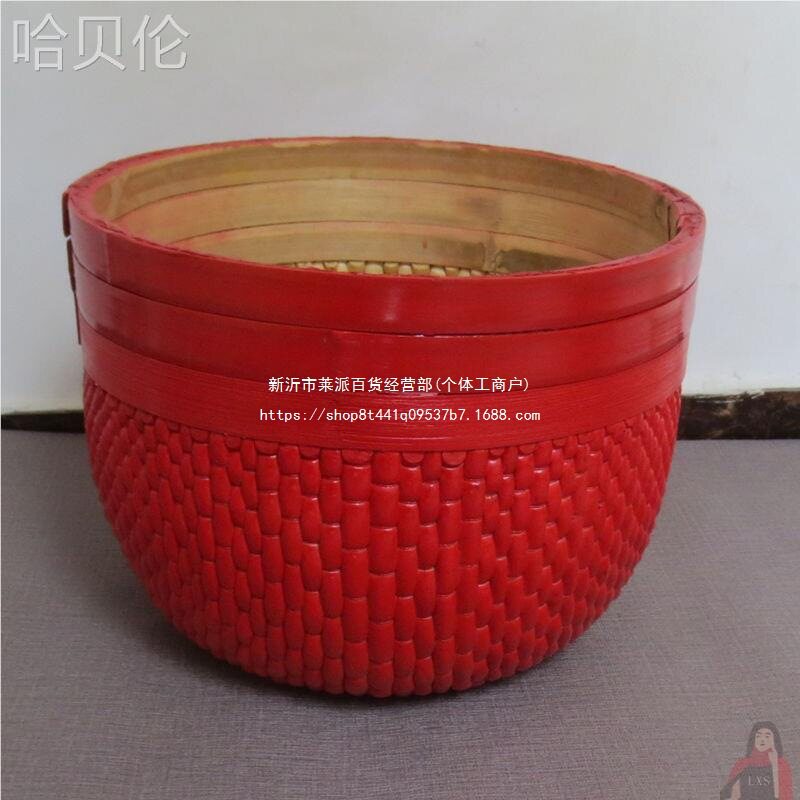 斗升婚庆道具斛提红色小斗礼篮子婚庆喜斗柳编藤编收纳筐笆斗