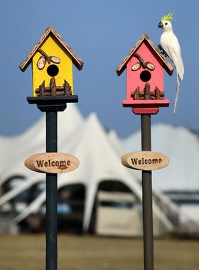 户外庭创t5661855牌意花园插牌地院插别墅欢迎草坪台造景布置阳装