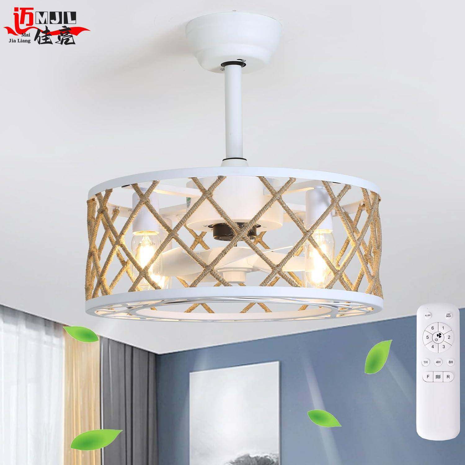 美式工业风乡吊扇灯无品牌/热麻绳餐卧室隐形村厅复古静音卖,家装灯饰光源,风扇灯,淘宝优惠券,粉丝福利购,淘宝优惠卷