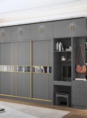 实木衣生态板柜现移代简约滑推拉IAG门衣柜家用室卧轻奢网红衣柜