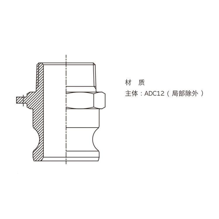 东633-FB-A洋克斯TOYOX胶管用接外螺纹头铝合金接头3B36-F-AL1-1/