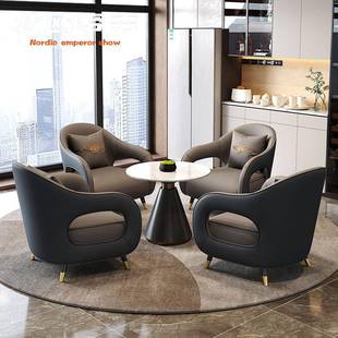 轻奢圆现售楼处谈售楼部谈判RAZ一桌4椅小桌洽谈桌接待洽桌垒代德