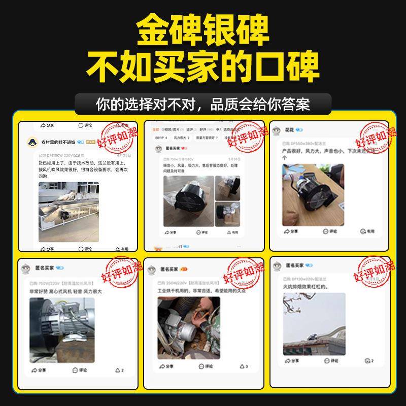 DF离423心风机220风V3多翼式引风机静音耐高温鼓小机工业风机型80