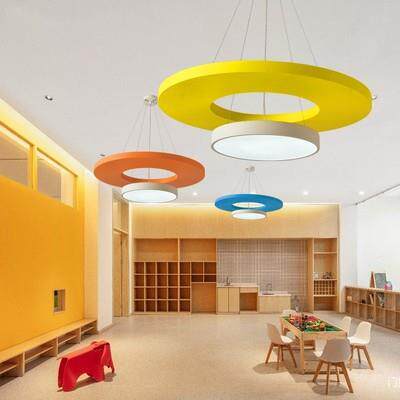 吊灯卡通环形儿圆型厅幼儿园个性创灯意教圆环吊灯室儿童乐童园大