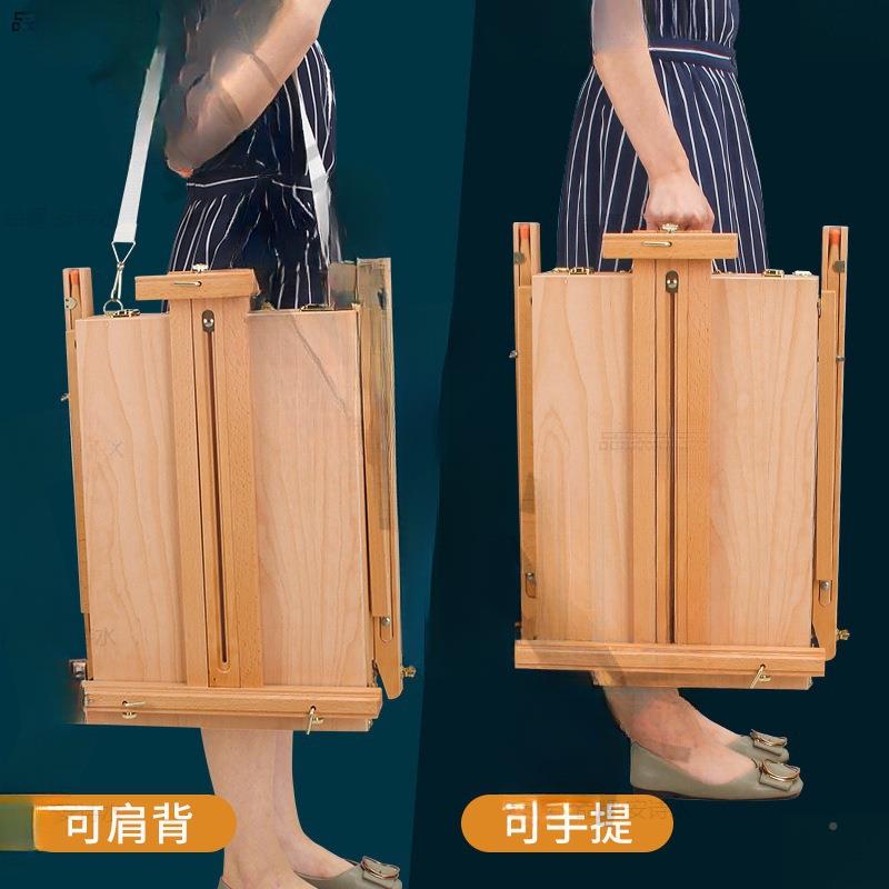 油画写抽生画箱套木质手提式油装其画架325带屉拉杆写生收纳他