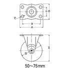 40R-50R寸黑色橡2胶固定轮载重30K420R-50RG高度652MM脚轮
