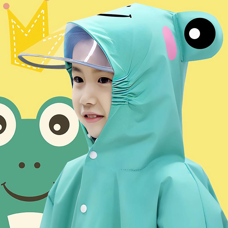 新款儿童雨衣女童小可学生男背书包童幼儿园宝宝色B#541836绿恐龙