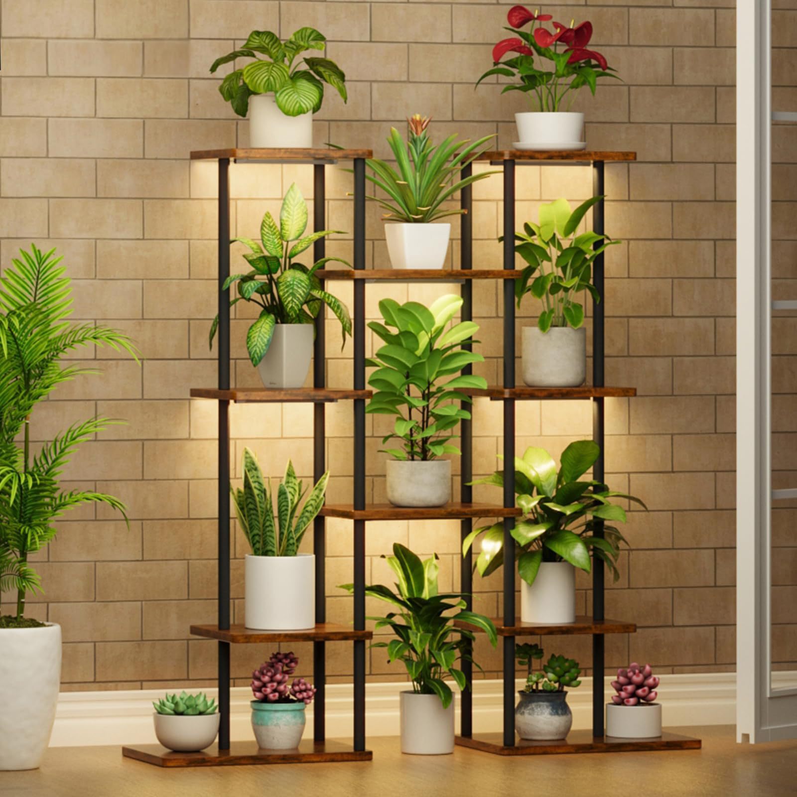 跨境室内植物花盆支架六层金属植物架落地式多层多肉绿萝植物花盆