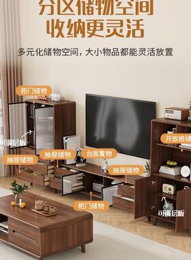 电小视柜简约现纳代客厅家用实ZRF木框户型室落地卧收储物柜一体