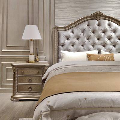 美克rta高端F77M78HM家具筑实木雕花源美式轻奢欧式实木软包床双