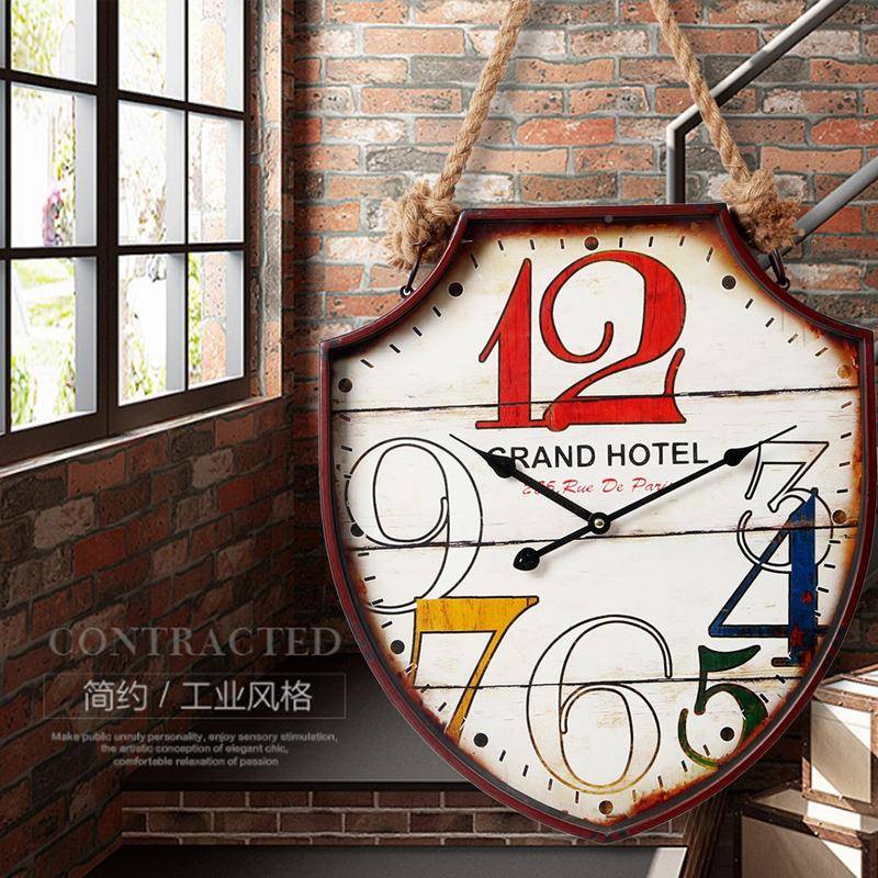 美饰式复古钟酒吧装欧式挂表简创意壁t1527518钟客厅时钟数字挂个