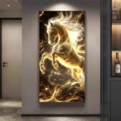 墙马到成功入户玄装 饰画高档钻发光过道挂画客厅走廊ASK镶尽头壁